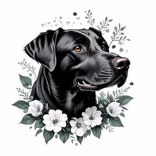 Fine Line Memorial For My Black Labradore