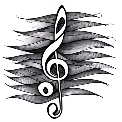 Treble Clef With Wavy Ledger Lines