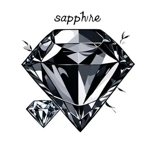 The Name 'Sapphire' With A Single Diamond Jewel