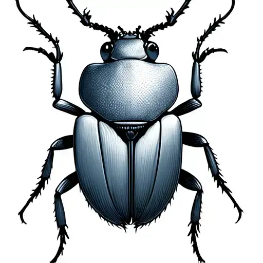 Fine Line Beetle Small Crescent Moon Black And Grey