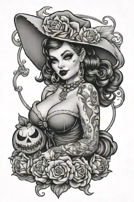 Chubby Halloween Pin Up Girl