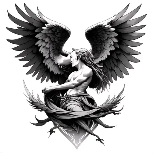 A Sleeve Tattoo With Smooth Transitions Including Icarus