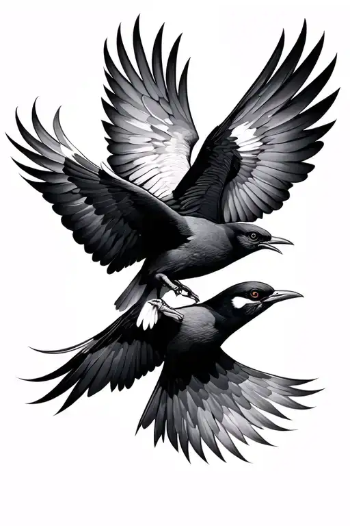 Birds Fighting In Air