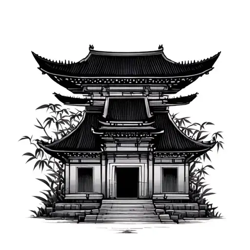 Temple With Bamboo Forest