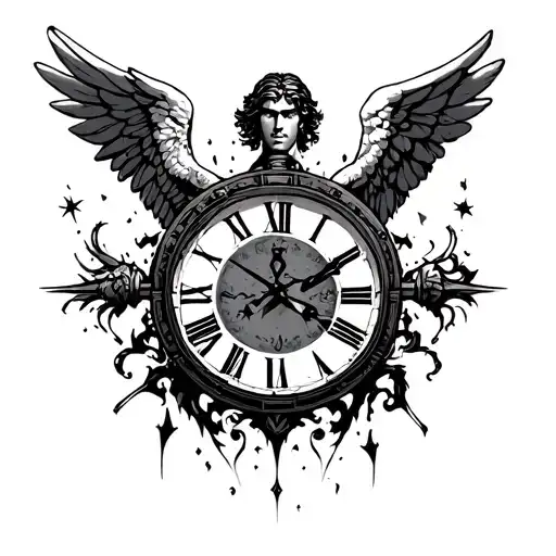 Clock With Male Angel