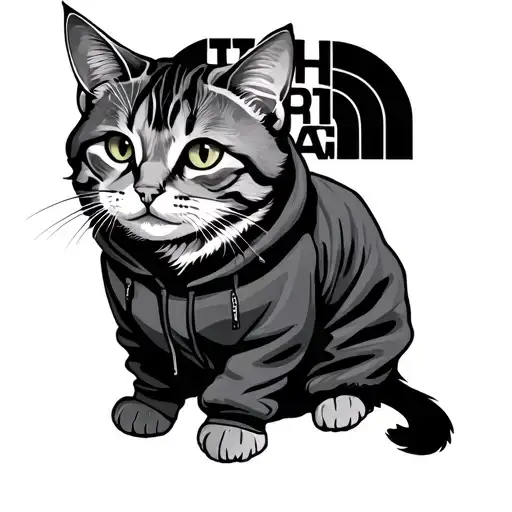 Cat In A North Face Tracksuit