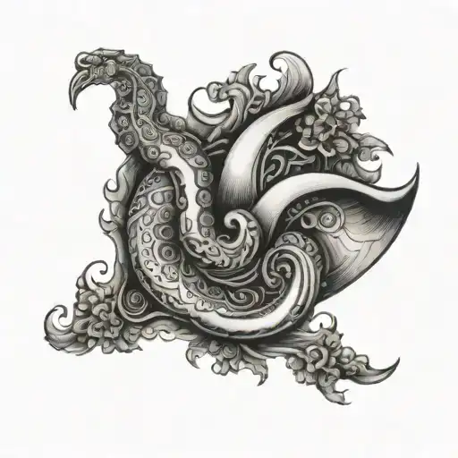 One Hand Of Each Side Of Stomach White And Black