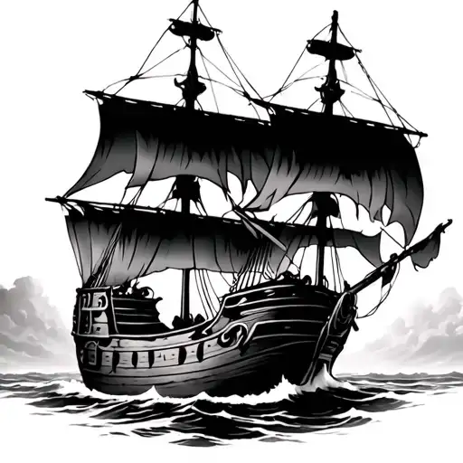 Cowboy Pirate Ship Sailing