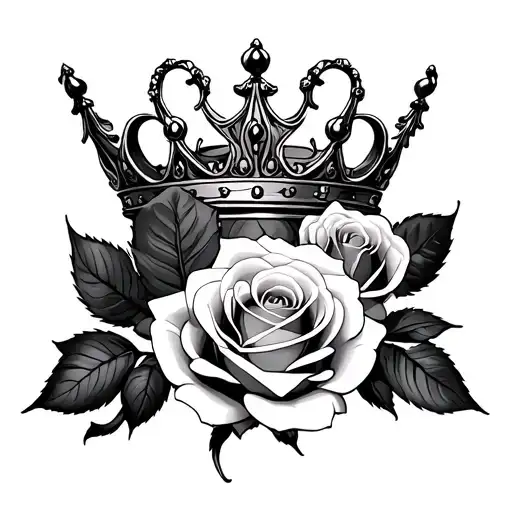 Three Roses And Queen's Crown