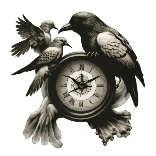 Pigeon Shaking Hands With Woman Salvador Dali Clock With Compass