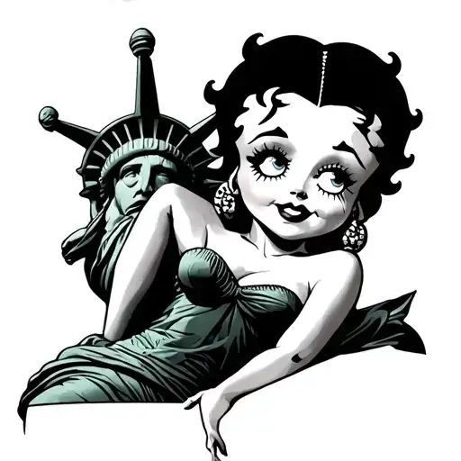 Betty Boop Pinup With Statue Of Liberty References