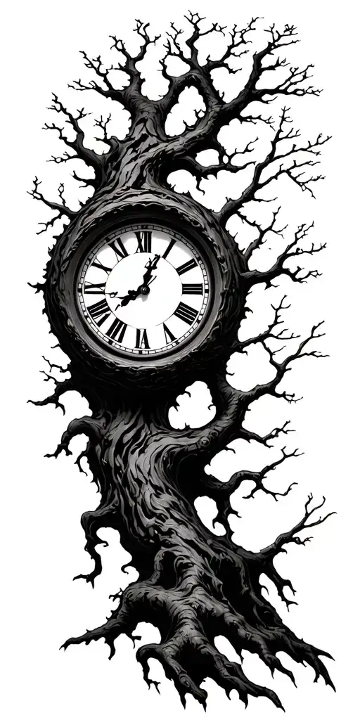 Tree Branches Forming Clock