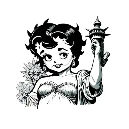 Betty Boop With Statue Of Liberty References