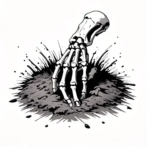Skeleton Hand Coming Out Of Ground