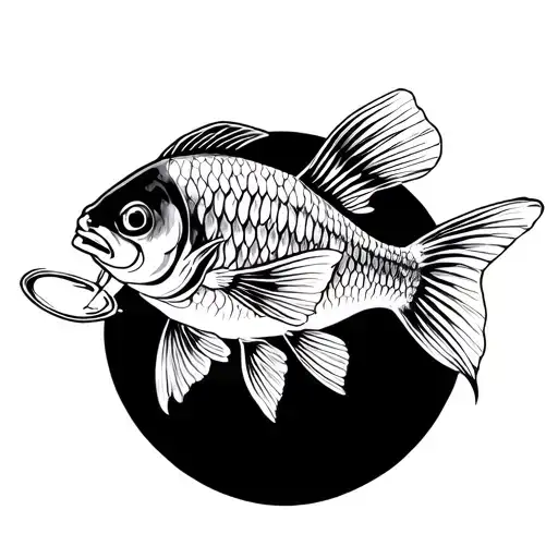 Goldfish Drinking Wine