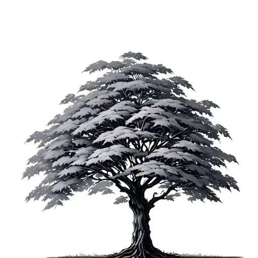 Maple Tree Which Leaves Showing Clearly