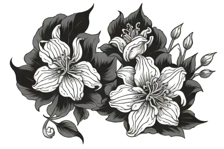 April July August Birth Flower Intertwined