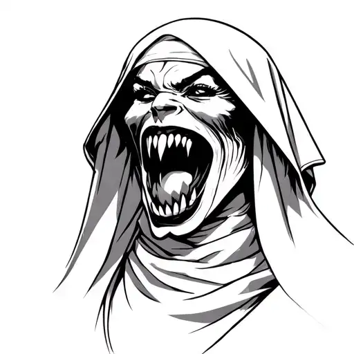 Daemonik Nun Whet Cut Mouth Open