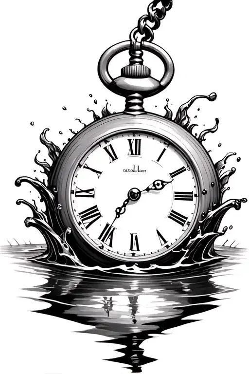 Pocket Watch Surrounded By Water