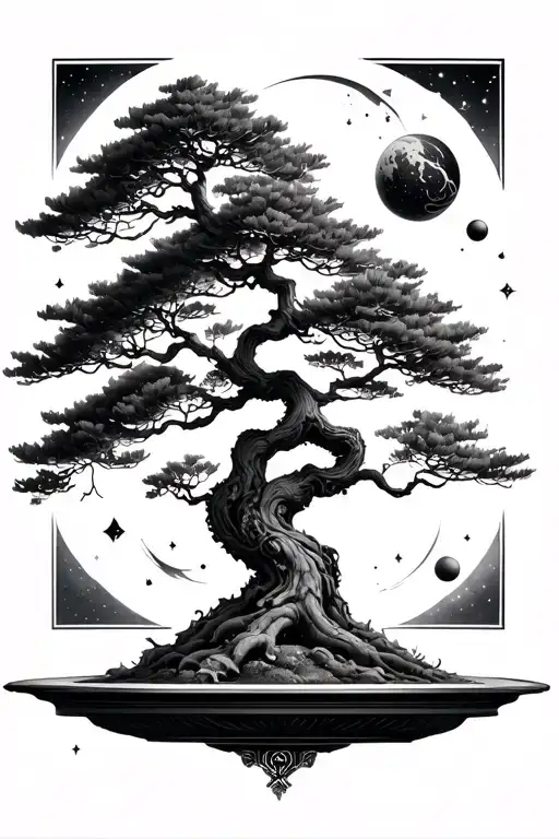 Bonsai Tree In Space Elements