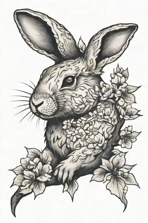 Rabbit In Sakura Tree