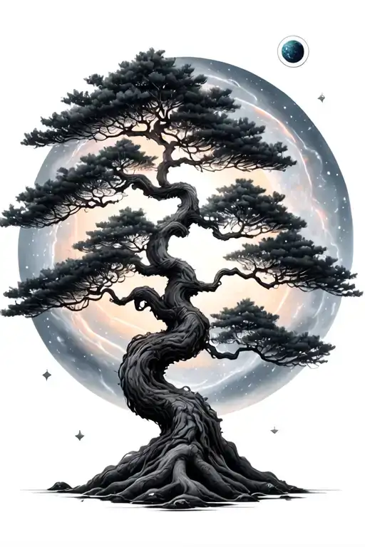 Galaxy In A Bonsai Tree