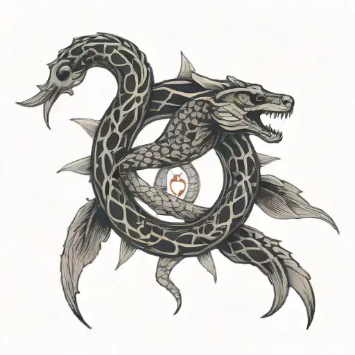 Ouroboros Eating Its Tail With Dna Pattern