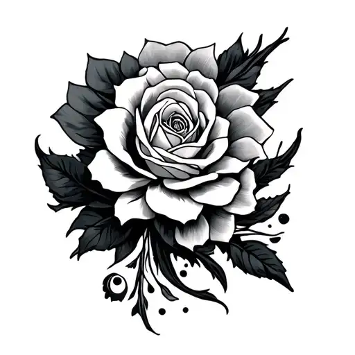 Waist Tattoo Design Down The Thigh