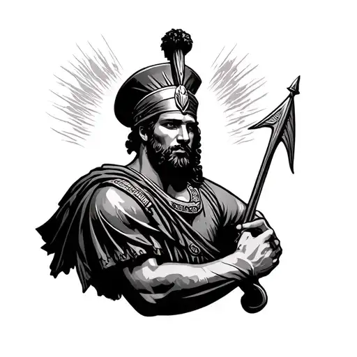 Greek Soldier Holding