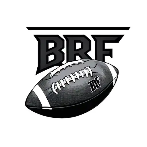 Football With The Initials Brf In The Middle