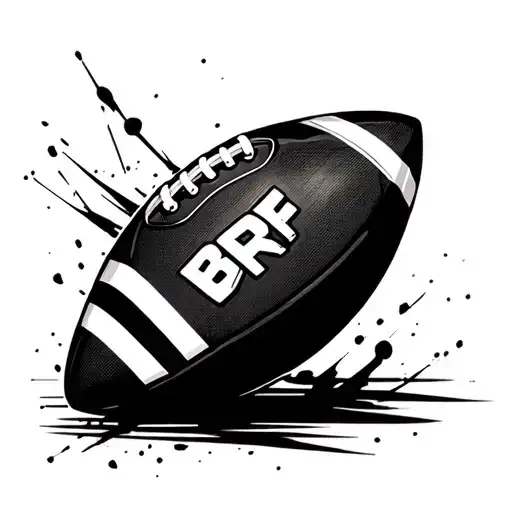 Football Silhouette With The Initials Brf