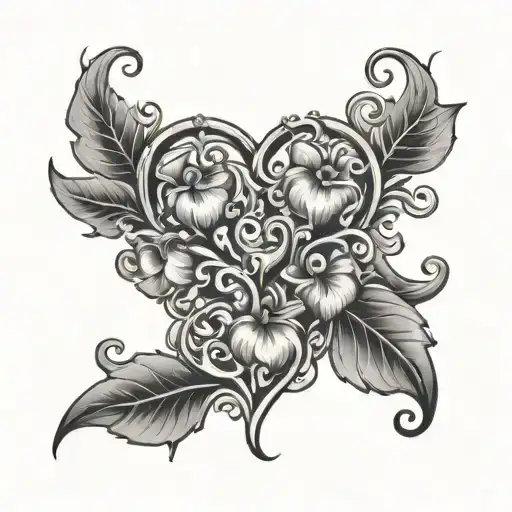 Vines And Hearts In The Shape Of Flowers Spelling Lddst