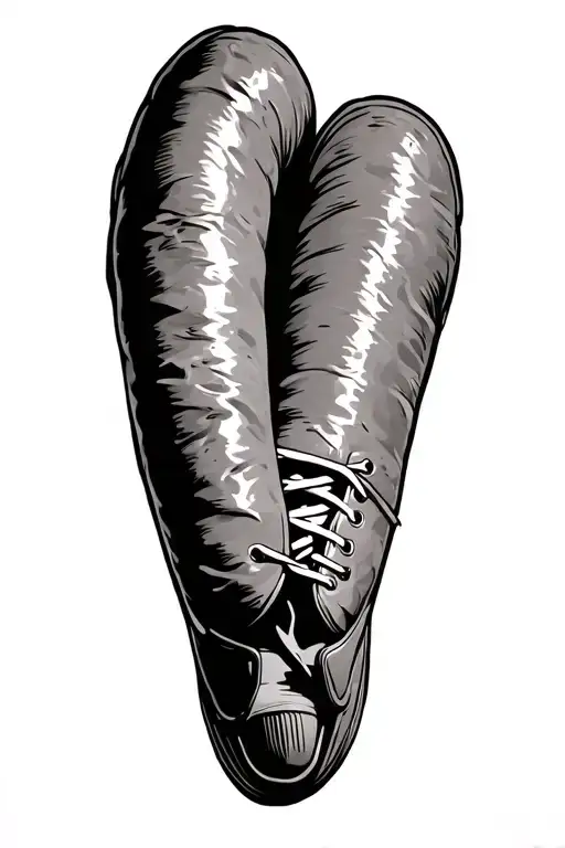 Half A Bratwurst In The Dirt That Is Kicked By A Shoe