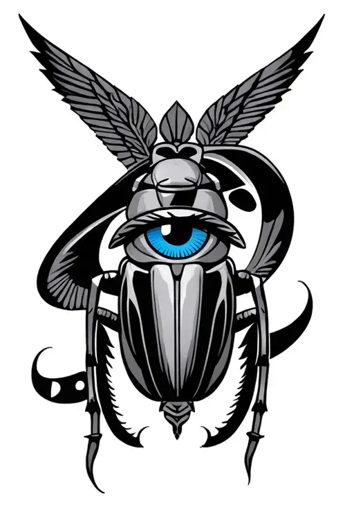 Scarab Holding The Eye Of Horus