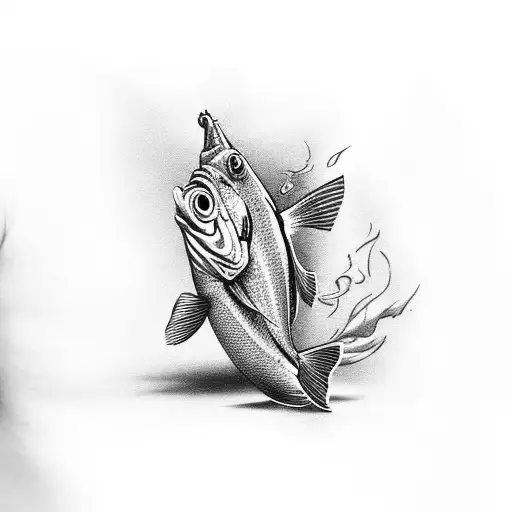 Fish Smoking A Cigar Wearing A Plaid Shirt