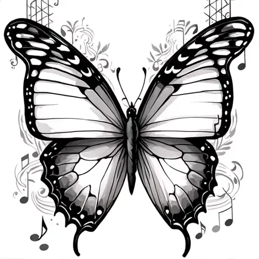 Butterfly And Music Themed