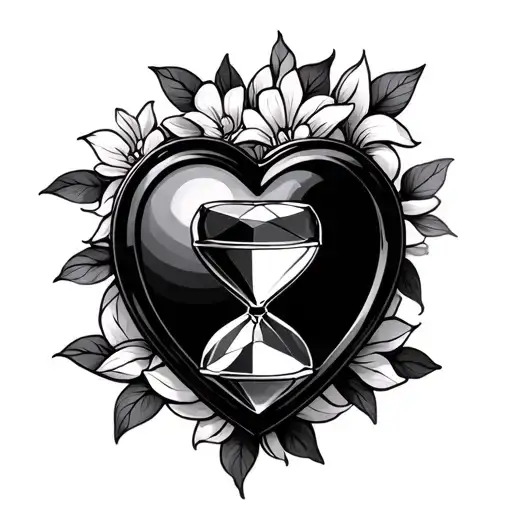 Heart Shaped Hourglass With June Birth Stone