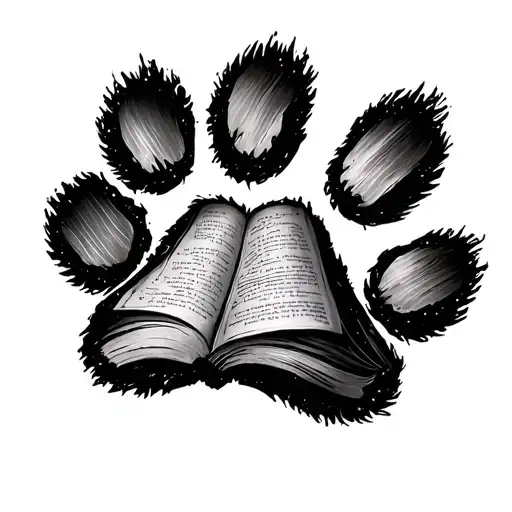 Paw Print Made Out Of Books