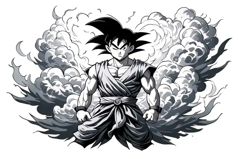 Son Goku On His Magic Cloud