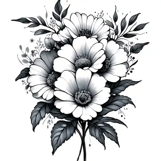 August And March Birth Flowers Intertwined