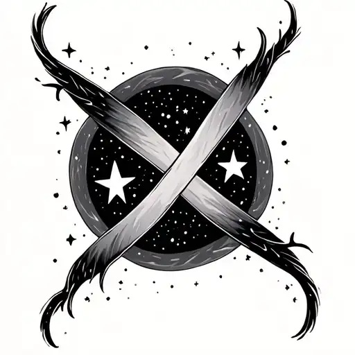 Cosmos And Stars Around An Infinity Sign