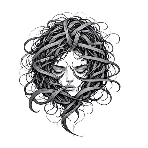 Struggling With Anxiety Depicted As A Tangled