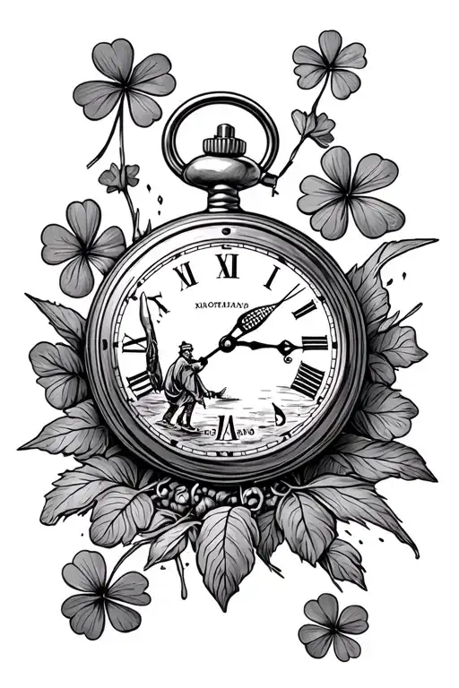 Pocket Watch Fisherman Clover Field