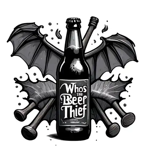 Beer Bottle Bat With Words Who S The Beer Thief
