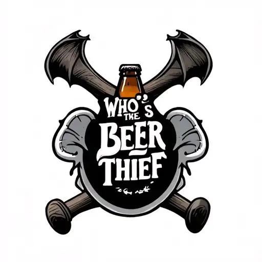 Beer Bottle Bat With Words Who S The Beer Thief