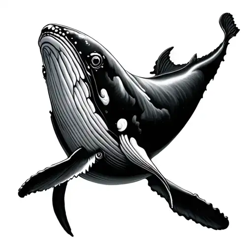 Whale Tale Realistic Black And Grey