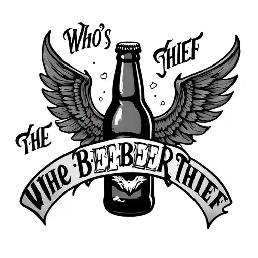 Beer Bottle Bats Wings With Words Who S The Beer Thief