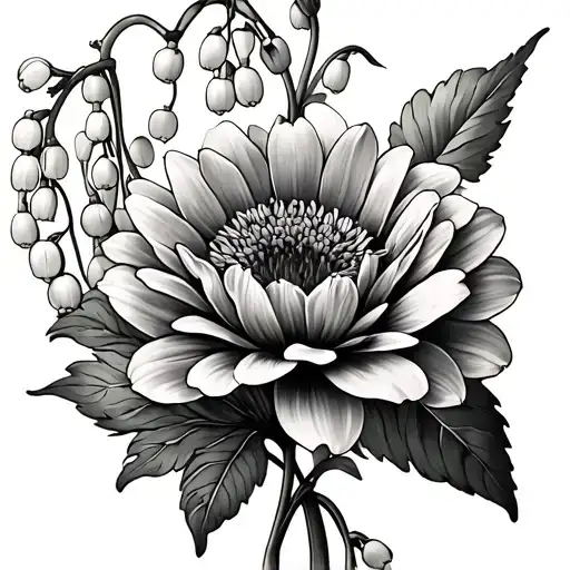 Chrysanthemum And Lily Of The Valley And Poppies