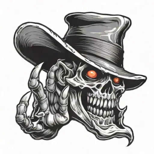 Floating Sheet Ghost With Nightmare On Elm Street Hat And Claw Hand
