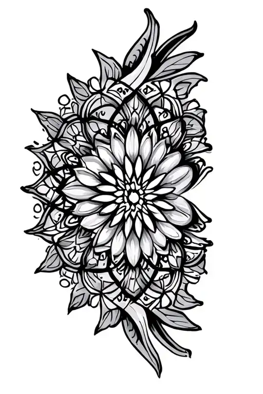 Mandala Tattoo Design Featuring